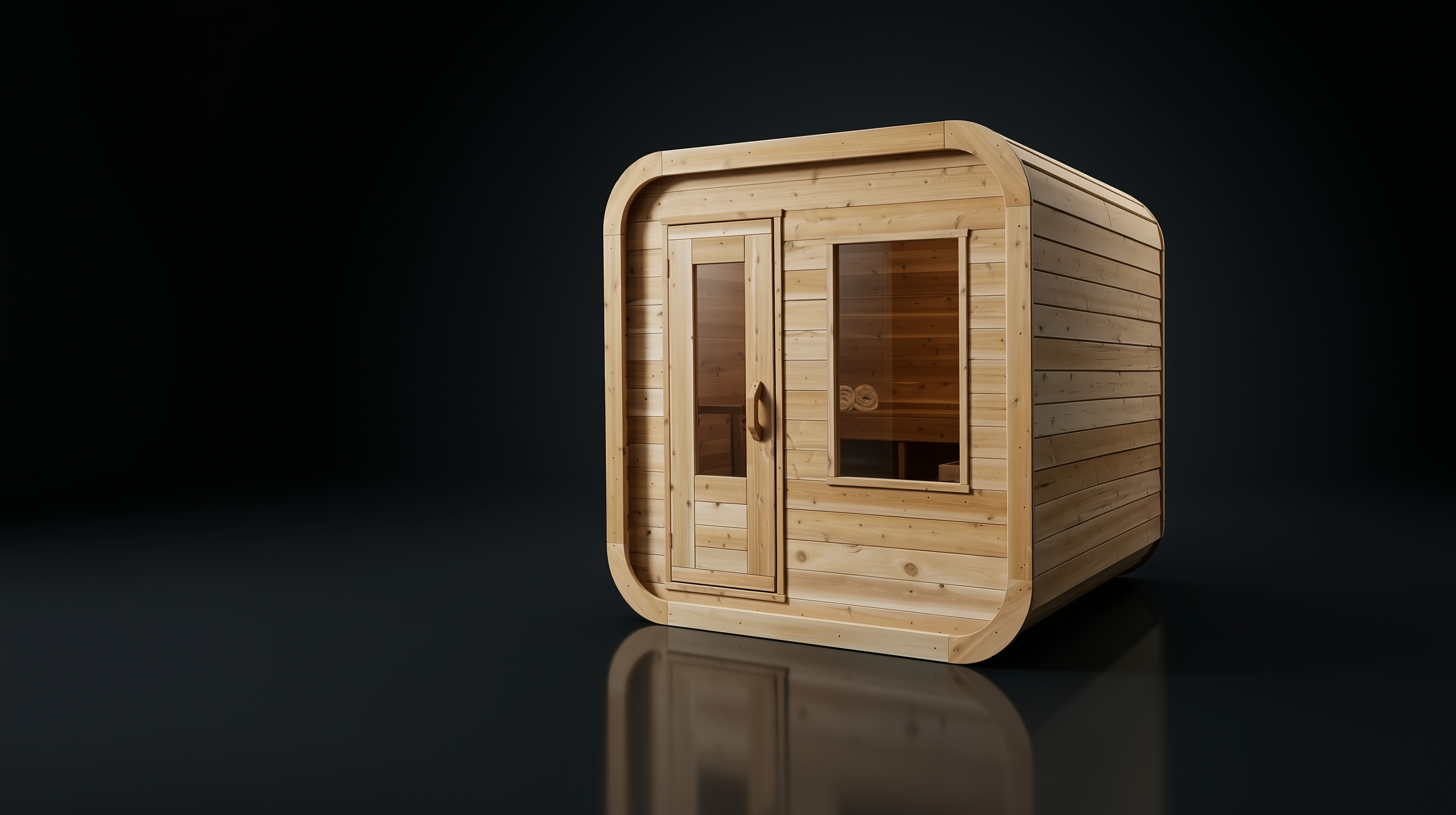 Outdoor sauna for home use with modern wood design and durable construction
